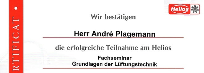 Lüftung - Grundlagen | Helios | Zertifikat | Heizung | Sanitär | Lüftung | Wartung | Notdienst | Alternative Energien | Team Plagemann | Braunschweig | Salzgitter | Wolfenbüttel | Helmstedt | Wolfsburg
